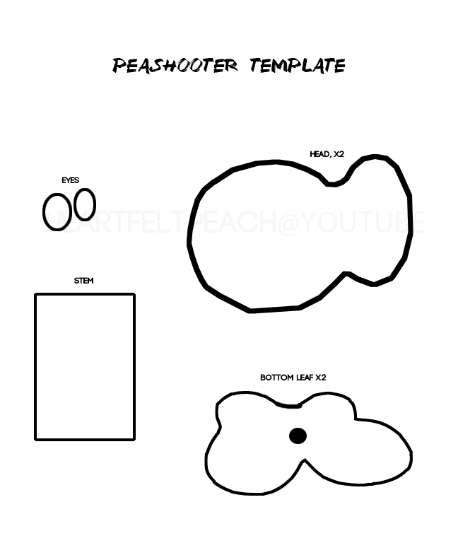 HeartFeltPeach HOW TO MAKE A FELT PEASHOOTER DIY FREE TEMPLATE