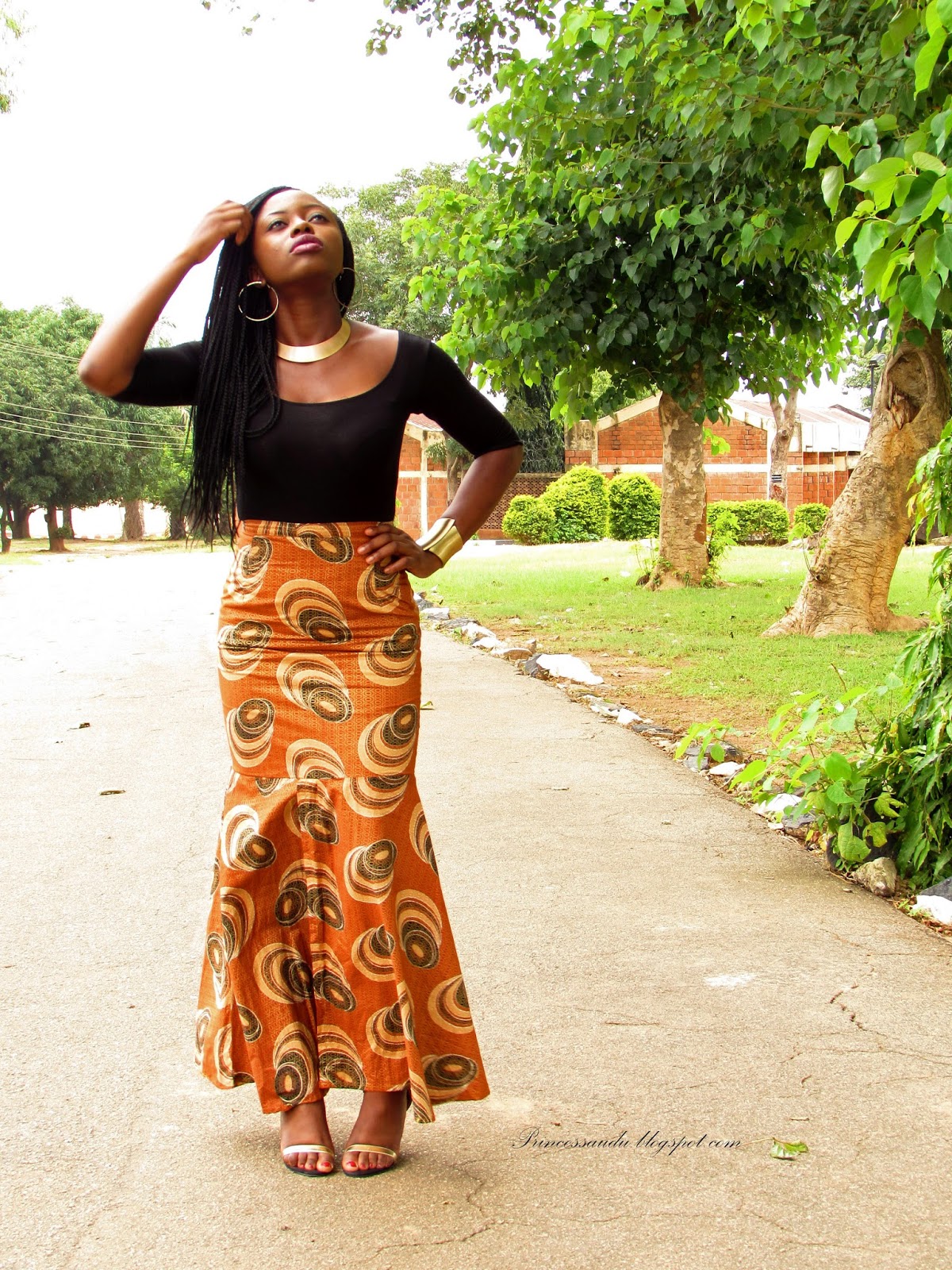 ankara skirt, african prints, how to style, midi-skirts, modern twist