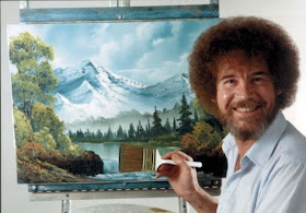 bob ross, afro, fro, hair, joy of painting, brush, how to paint