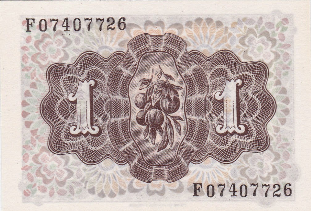 Spain money currency 1 Peseta banknote 1948