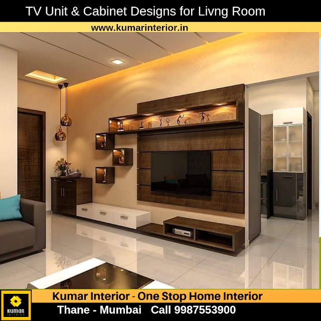 Kumar Interior Thane tv unit designs for drawing room,modern tv unit