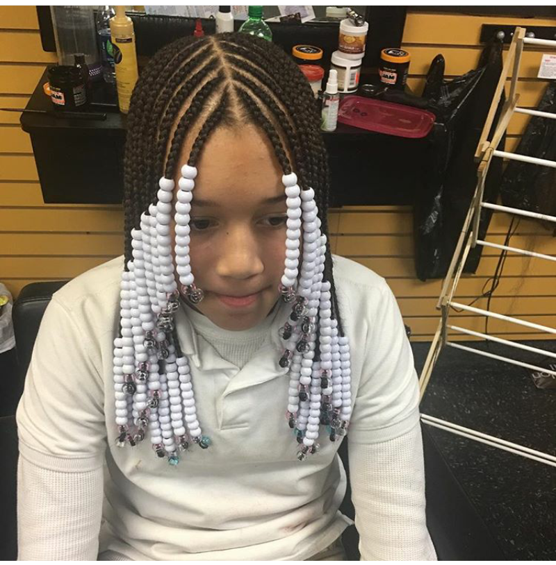 20 Beautiful Beaded Cornrows Braids For Little Girls Photos