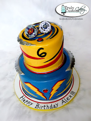 Beyblade Birthday Cake on Theme Birthday Cake For A Client S Son  It S A Dark Chocolate Cake
