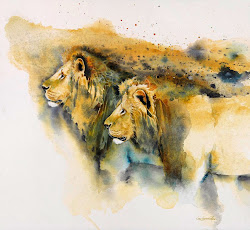 african wildlife karen rowe laurence paintings watercolor animal animals artist africa landscapes modern watercolour artists paint watercolors drawings lively bursts