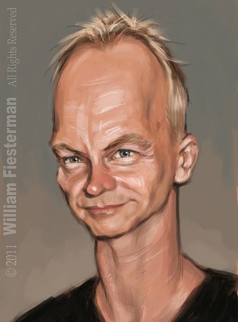 William Fiesterman One Painting or Drawing Per Day: Caricature of Sting-003