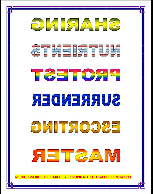 MIRROR WORDS IN ENGLISH ESPECIALLY FOR GIFTED CHILDREN.