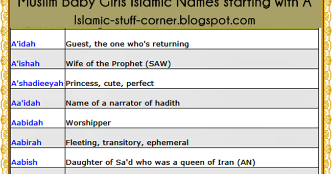 muslim girls name nd meanings