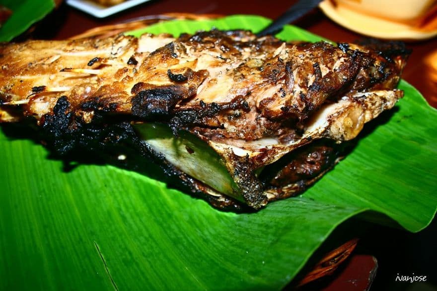 A plate of grilled tuna panga or jaw in Mindanao