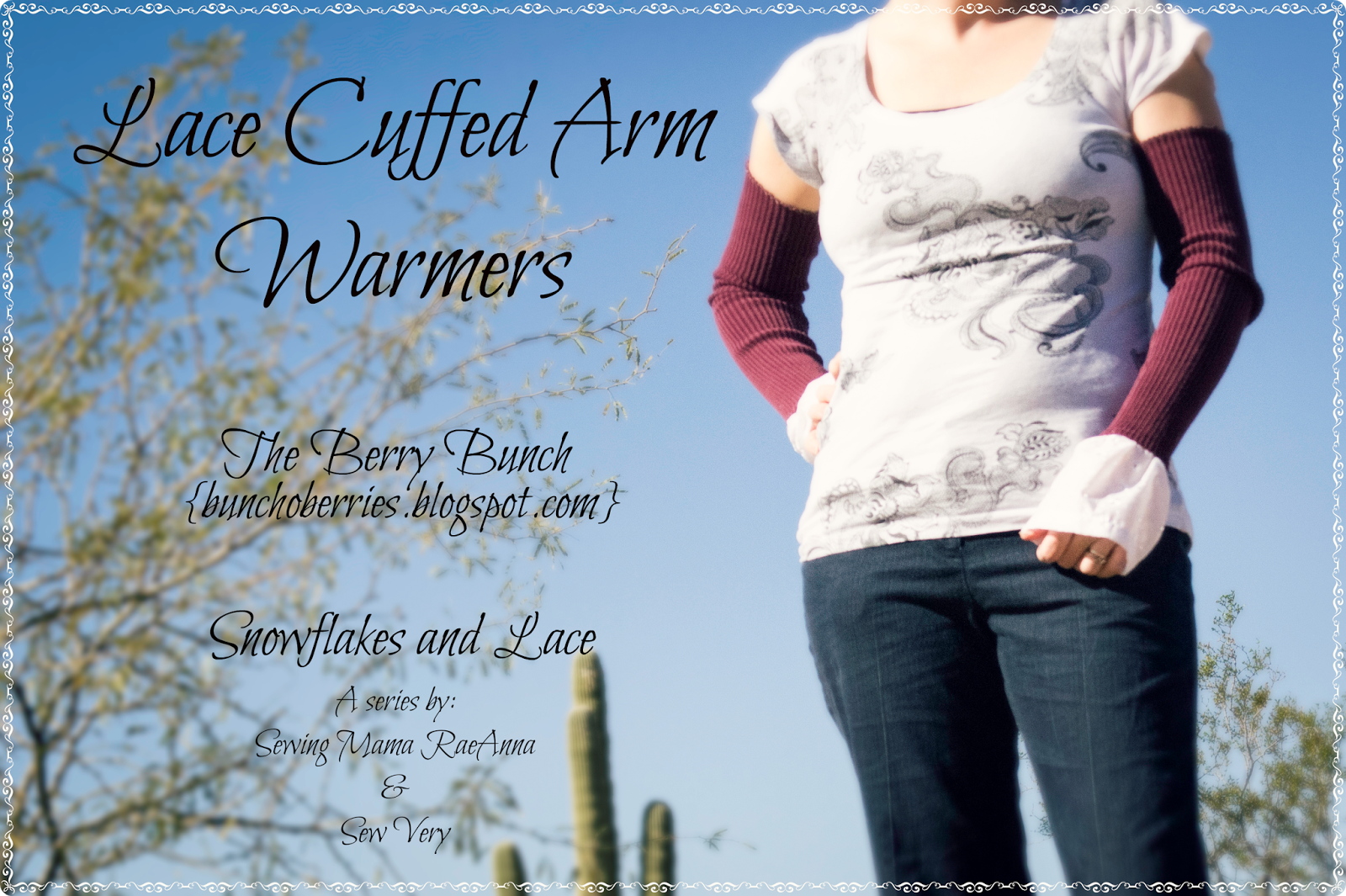 The Berry Bunch: Lace Cuffed Arm Warmers {Snowflakes and Lace}