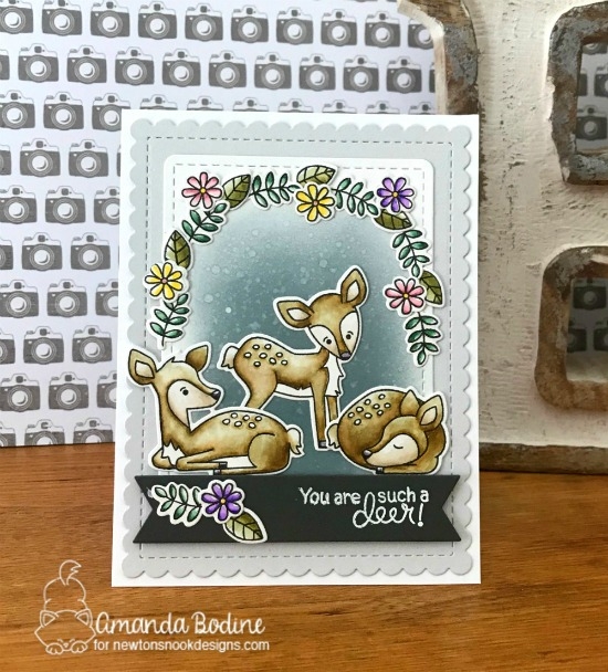 Such a Deer Card by Amanda Bodine | Deer Friend Stamp Set and Frames  & Flags Die Set by Newton's Nook Designs #newtonsnook #handmade