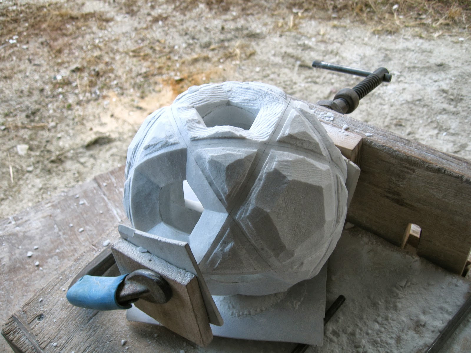 Abstract Stone Sculpture and B The Making of Sculpture Star