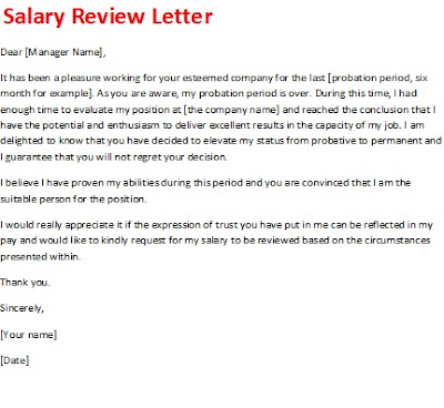 salary review letter, salary review letter picture 