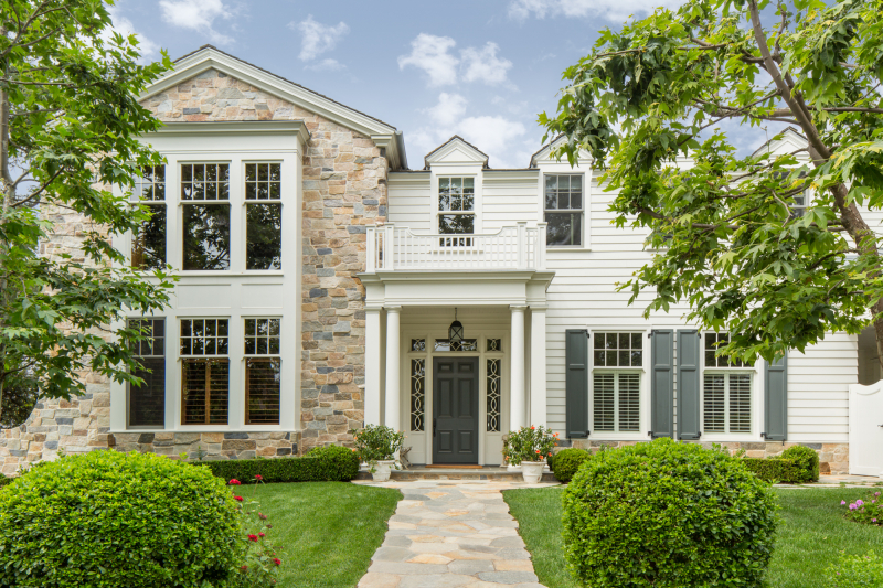 Giannetti Cliffwood Home Traditional home exterior by Steve Giannetti with Airy Farmhouse Interior Decor by Samantha O'Connor
