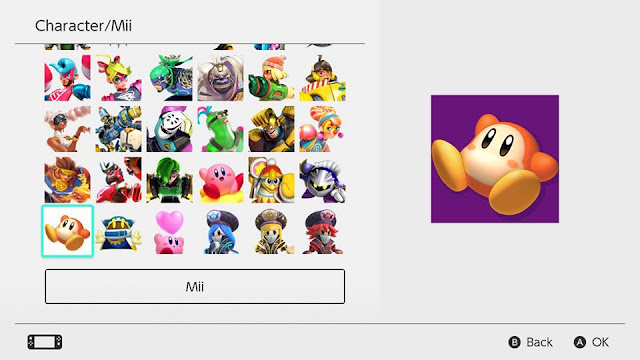 Nintendo Switch version 5.0.0 character profile pictures icons Kirby series Waddle Dee ARMS