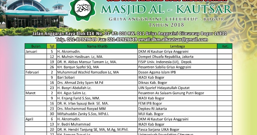 Jadwal Khatib Jumat