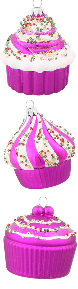 Walmart Vickerman 3" Cupcake Christmas Ornaments, Pack of 3