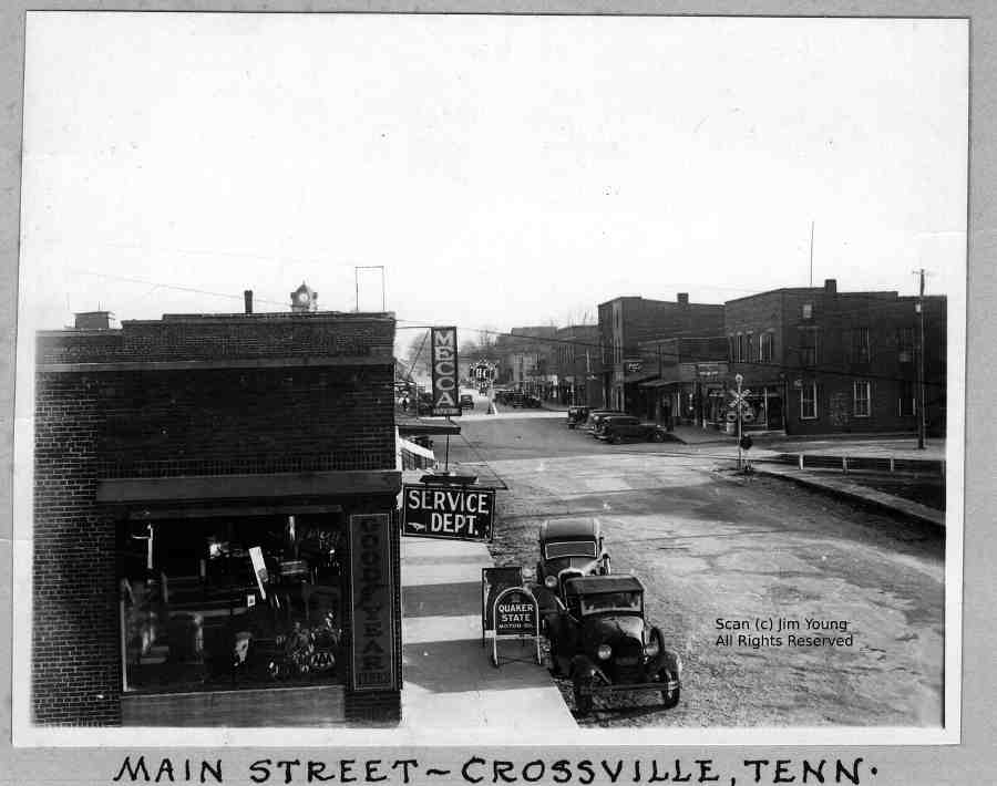 Jim Young Reporter: Rare 1934 Photo of Main St. Downtown Crossville from the Hotel Taylor looking South