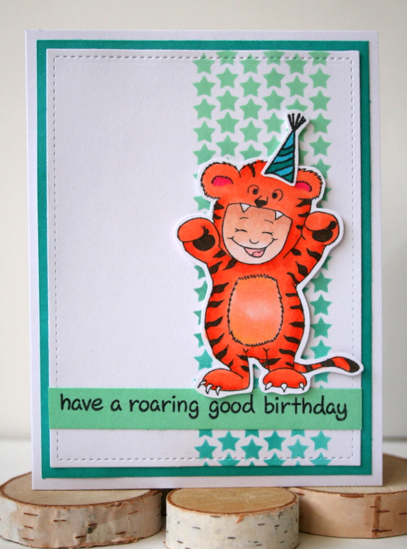 Stretch Your Stamps Birthday Card using Halloween Stamps by Jess Moyer featuring Gerda Steiner Designs