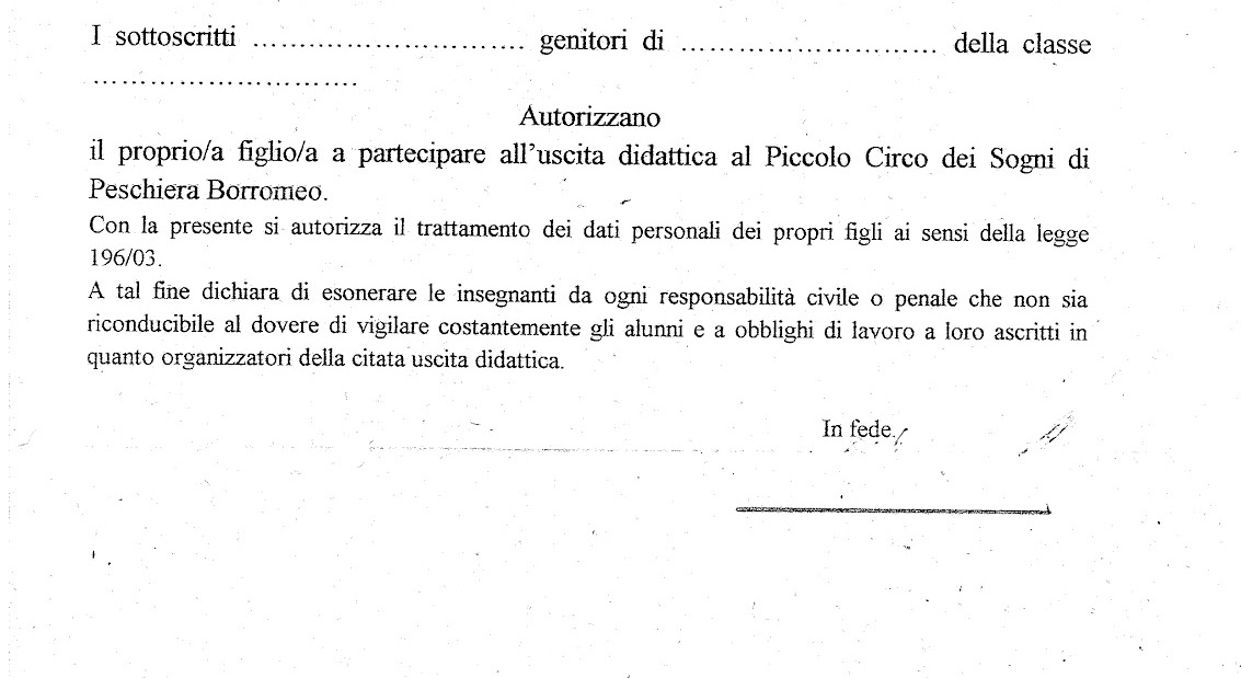 Autorizzazione Per Uscire Prima Da Scuola