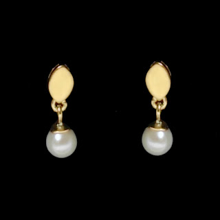 Perlen Ohrring gold hängend
