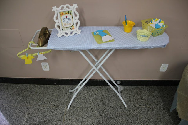 chá de panela chá bar, chá de panela, azul e amarelo, decoração, mesa de recados