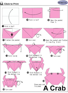 membuat kepiting menggunakan kertas origami