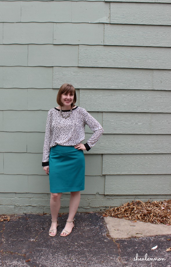 Spring Transition turquoise pencil skirt | www.shealennon.com