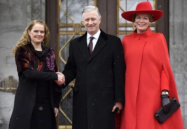 King Philippe and Queen Mathilde of Belgium are welcomed at Rideau Hall by Governor General Julie Payette