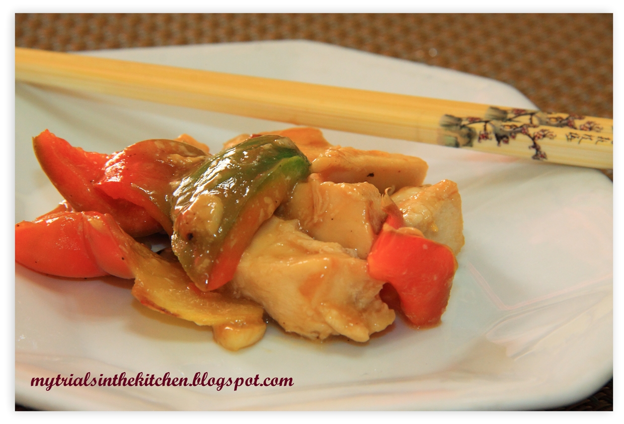 My Trials in the Kitchen Stir Fried Smooth Chicken Cubes with Peppers
