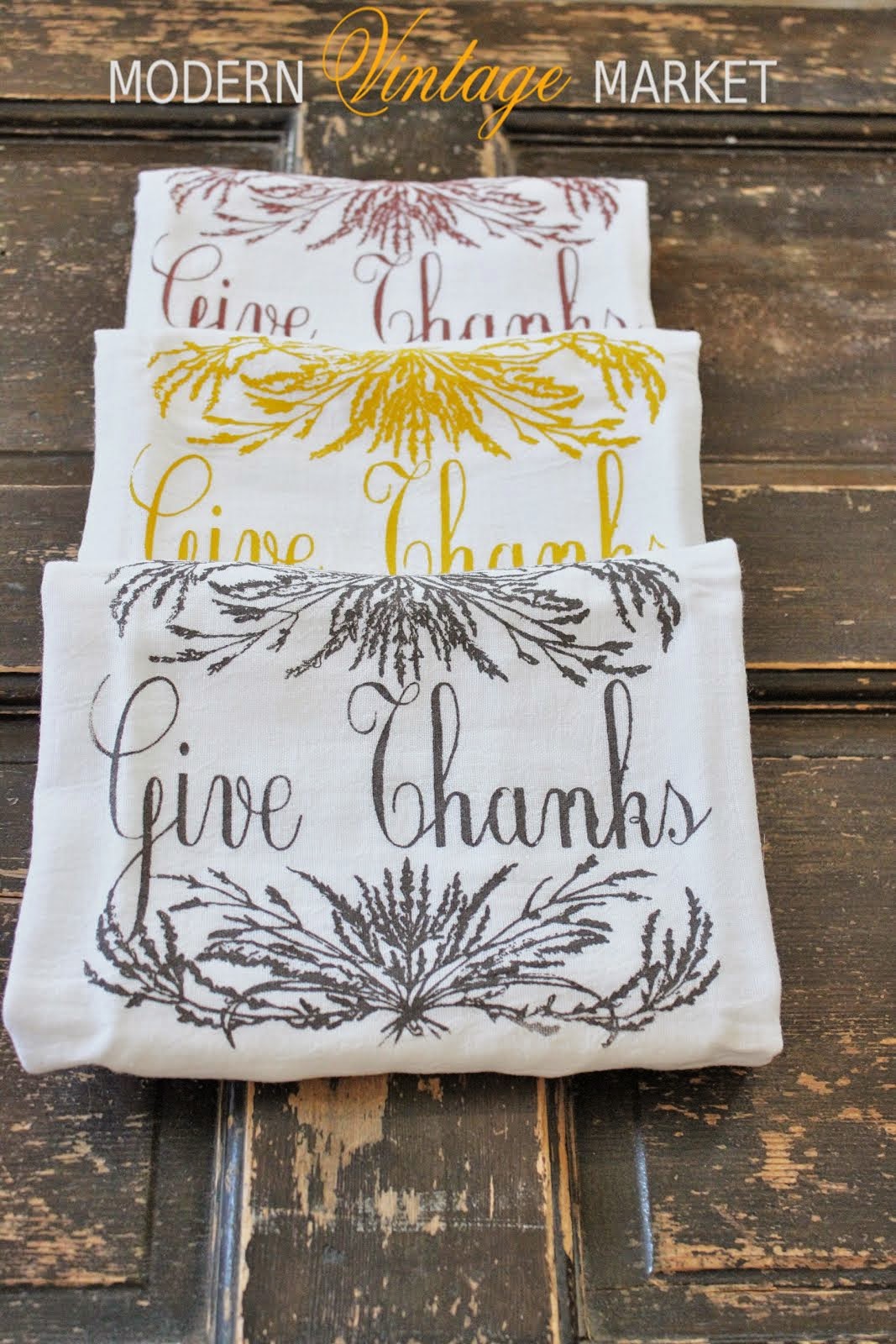 Fall Harvest Give Thanks Towels