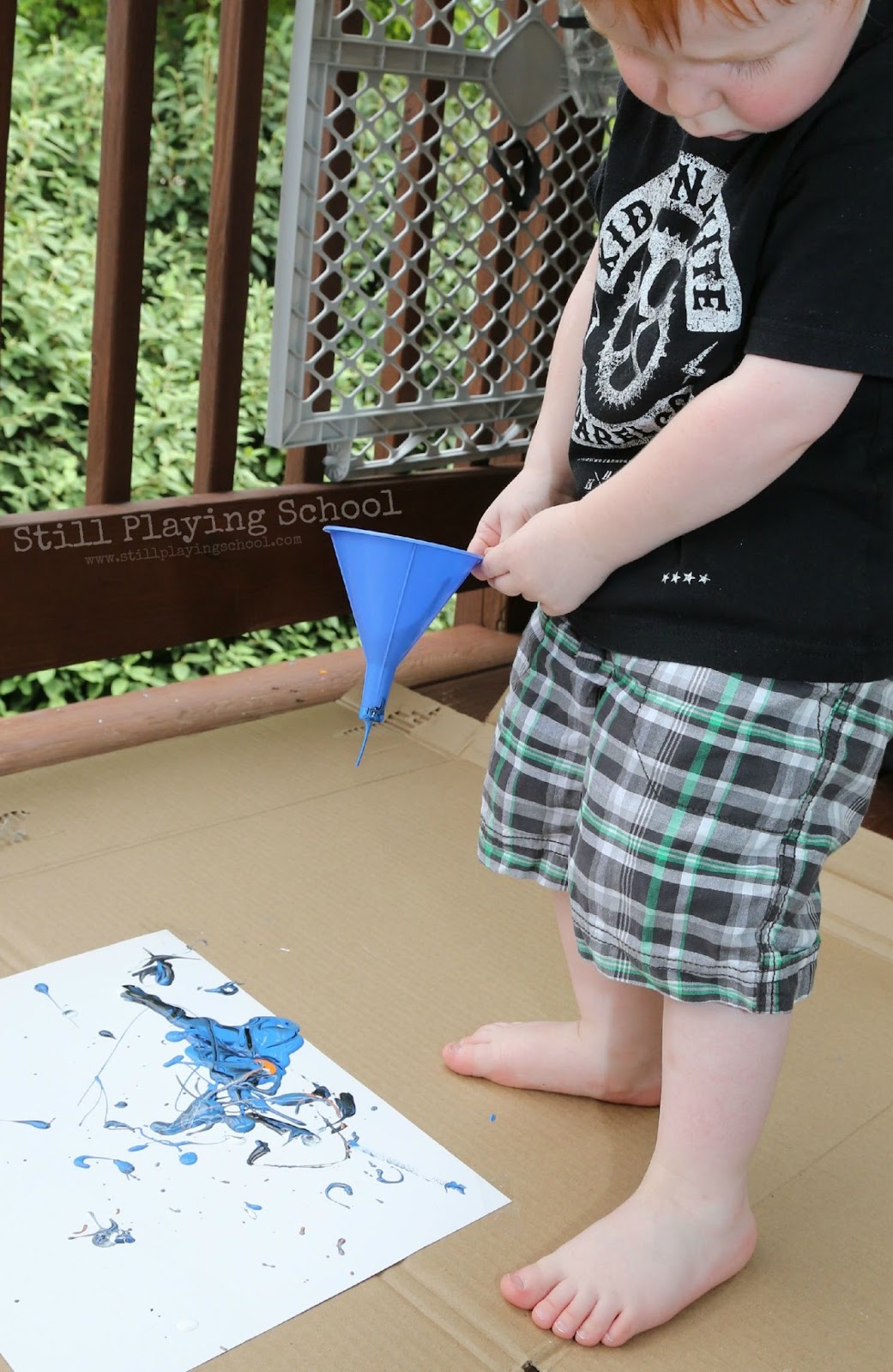 Funnel Painting Process Art for Kids Still Playing School
