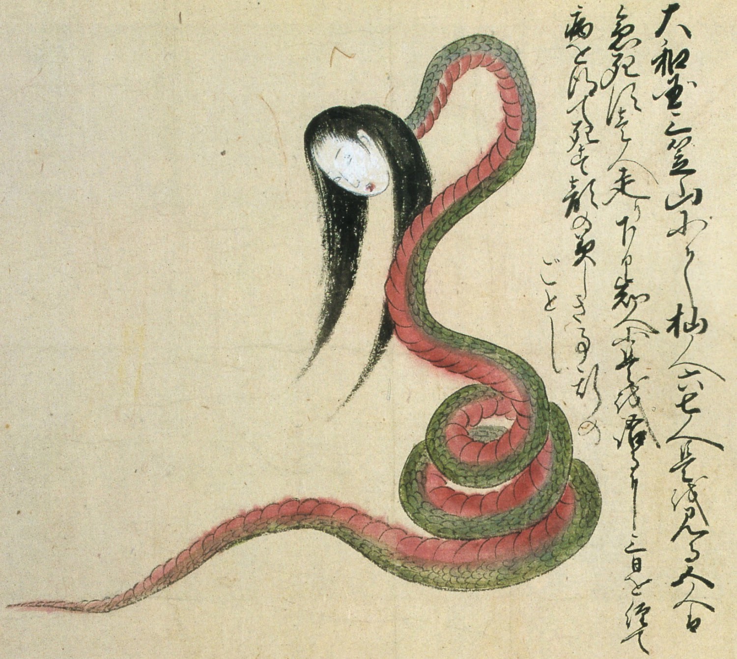 Змея на китайском. Япония мифология Нуре-Онна. Японская мифология: Нурэ - Онна - женщина змея. Нурэ-Онна японская мифология Нурэ. Нурэ Онна гравюра.