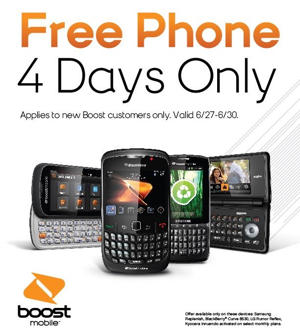 Free Boost Mobile Prepaid Phones For New Customers