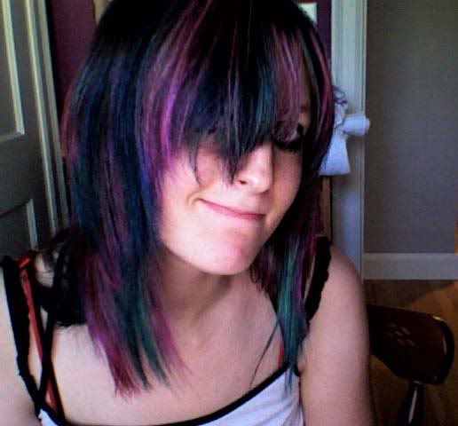 purple emo hairstyle celebrities