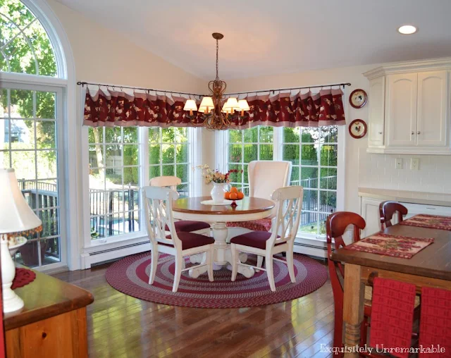 Country Kitchen Red and White decor and rooster curtains