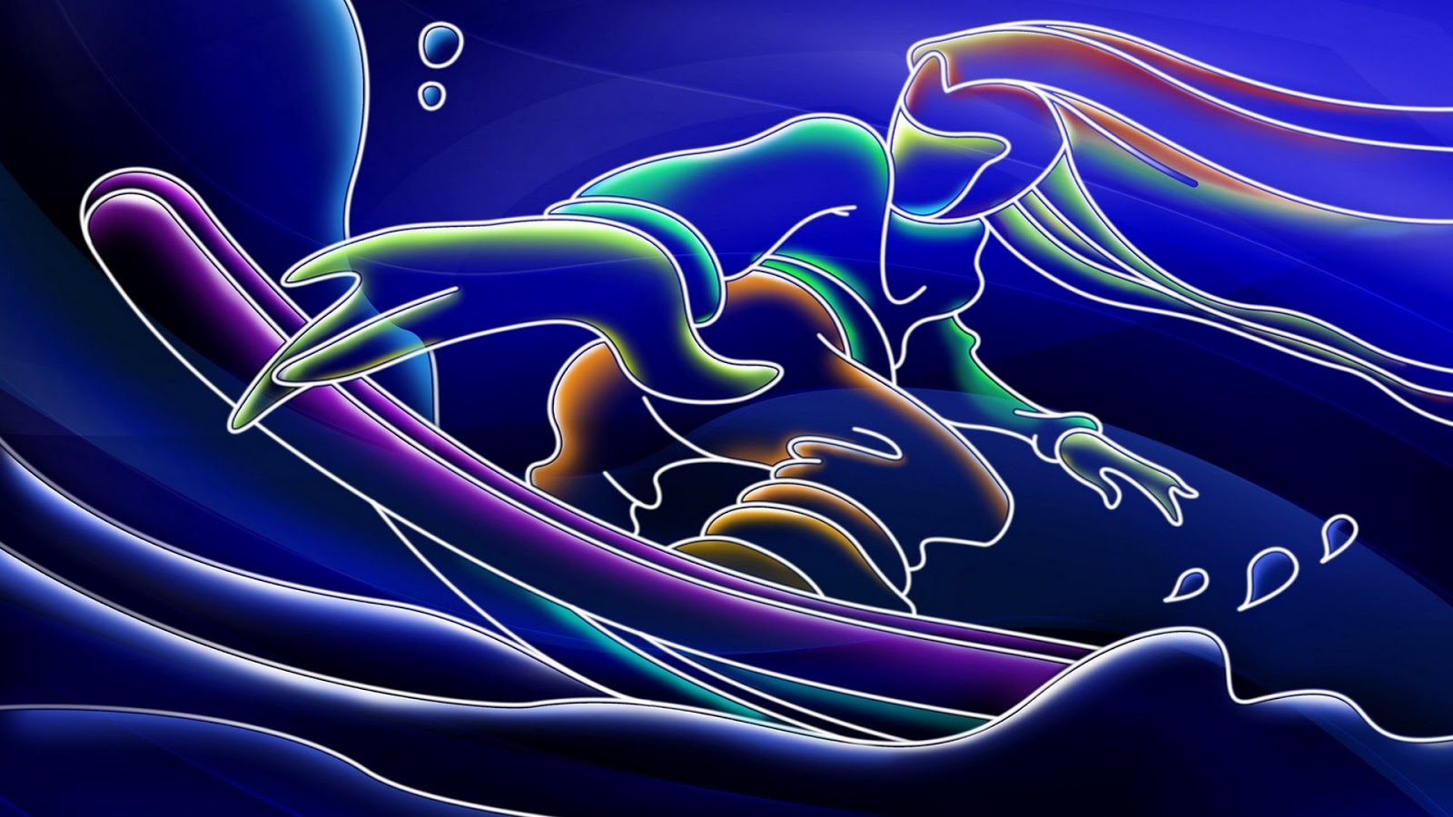 Dijital 3D Neon HD Duvar Kağıtları Rooteto
