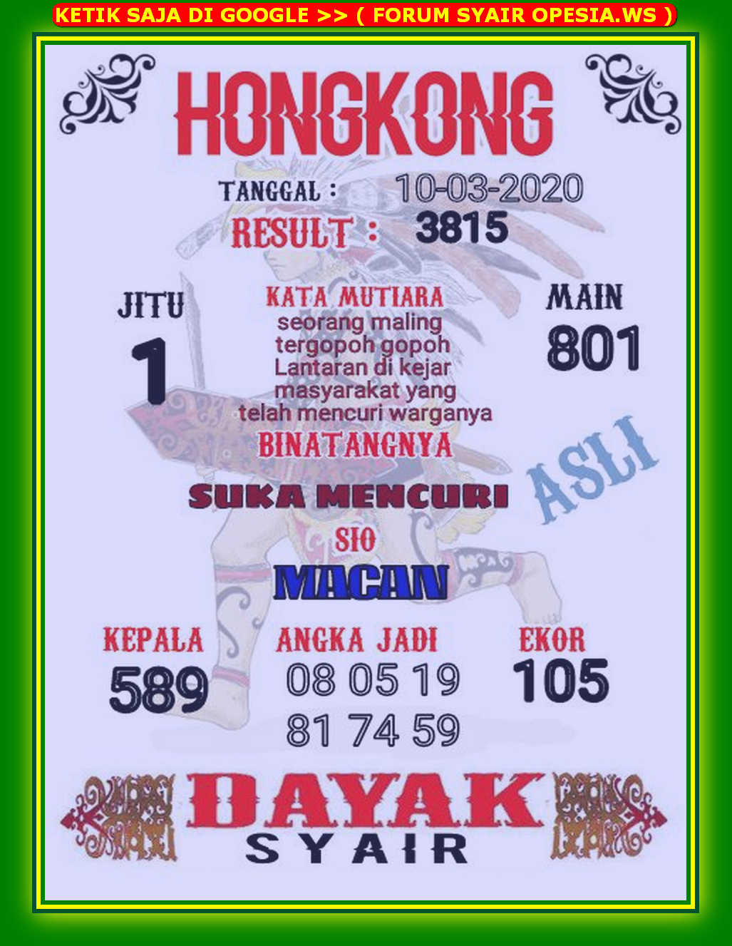 1 New Message Kode Syair Hongkong 10 Maret 2020 Forum Syair Togel Hongkong Singapura Sydney