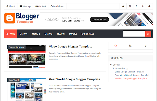 New Minima Colored Google Blogger Template - Blogger template Download ...