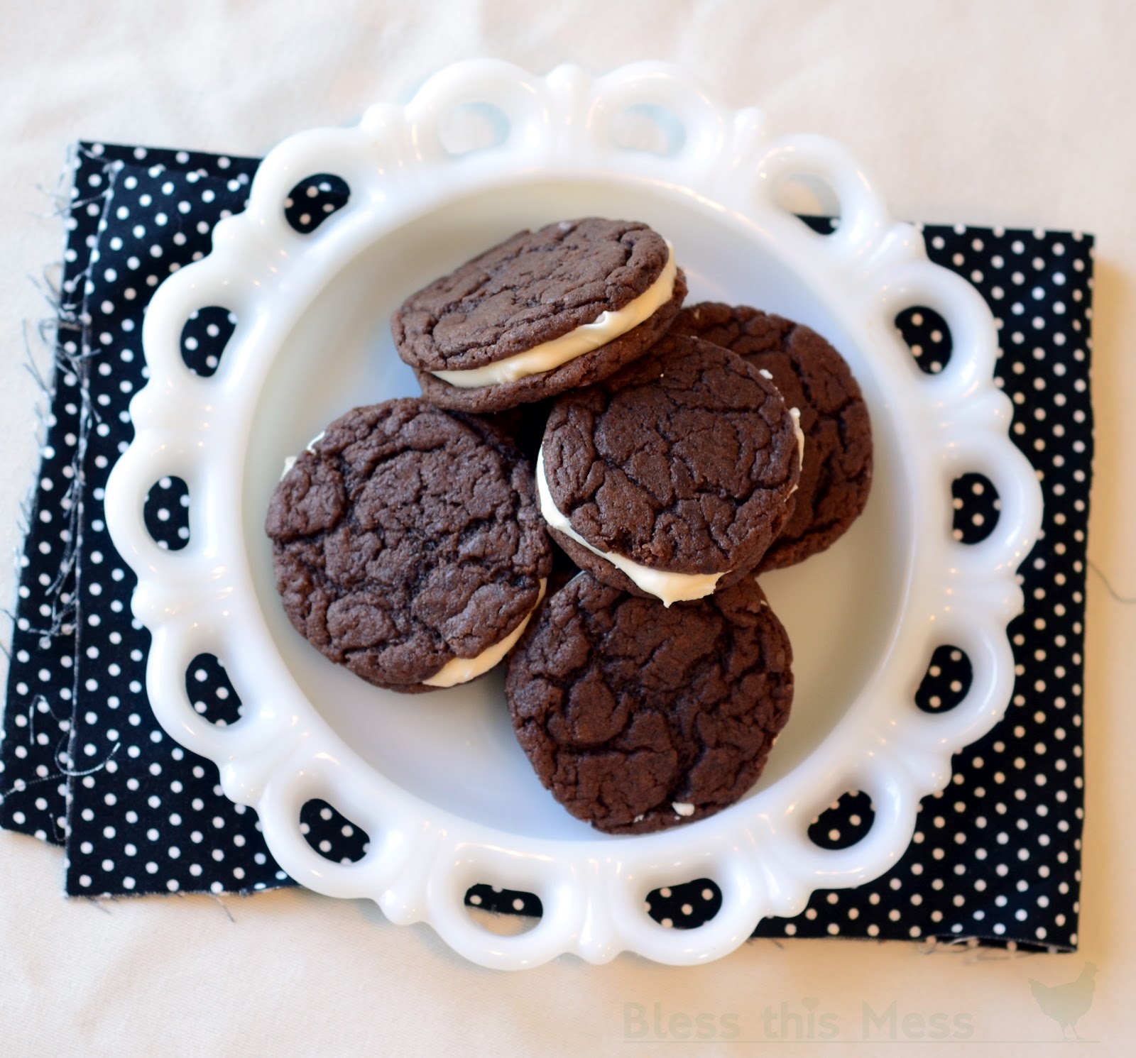 Homemade Oreo Cookies With Cake Mix Homemade Soft Oreos from a cake mix - Bless This Mess