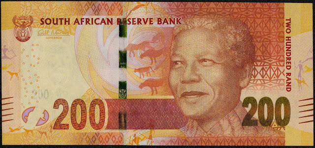 South Africa Currency 200 Rand banknote 2013 President Nelson Mandela