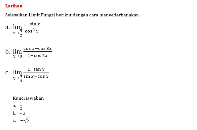 TENTANG MATEMATIKA Menentukan Limit Fungsi Trigonometri