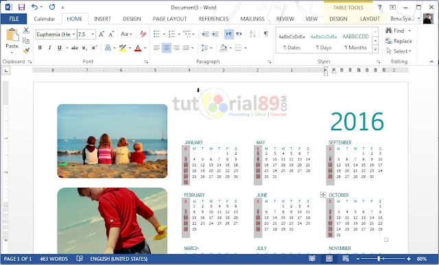 Cara praktis membuat kalender di Microsoft word