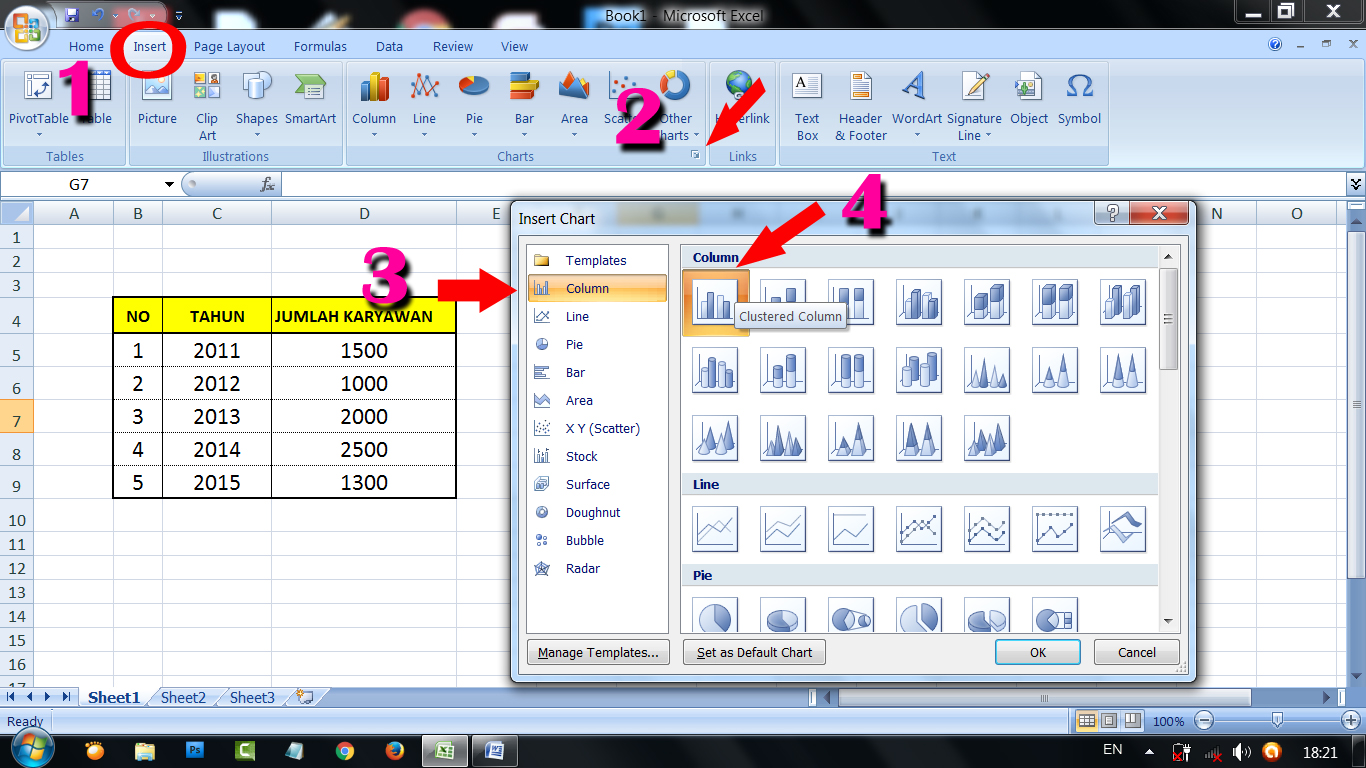 Cara membuat diagram chart di Excel