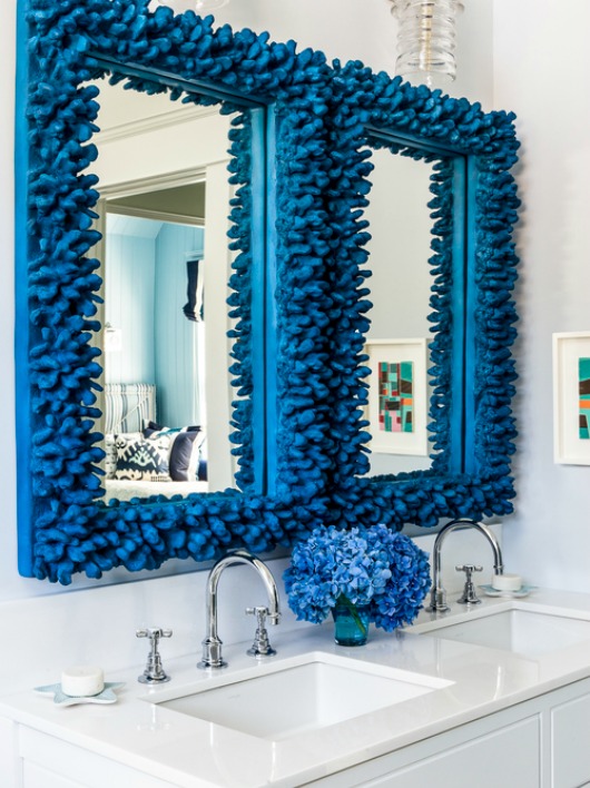 Blue Coral Mirrors in Bathroom