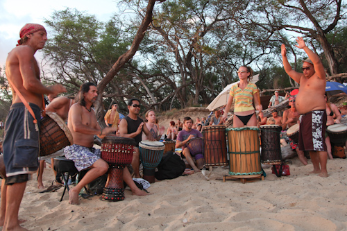 The Adventurer Fire And Drums In Maui Drum Circle At Little Beach