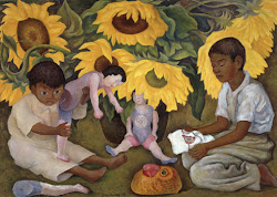 rivera diego frida kahlo paintings children sunflowers frenzy lucid junior contrasts contexts