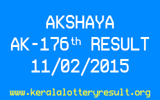Akshaya Lottery AK 176 Result 11-02-2015