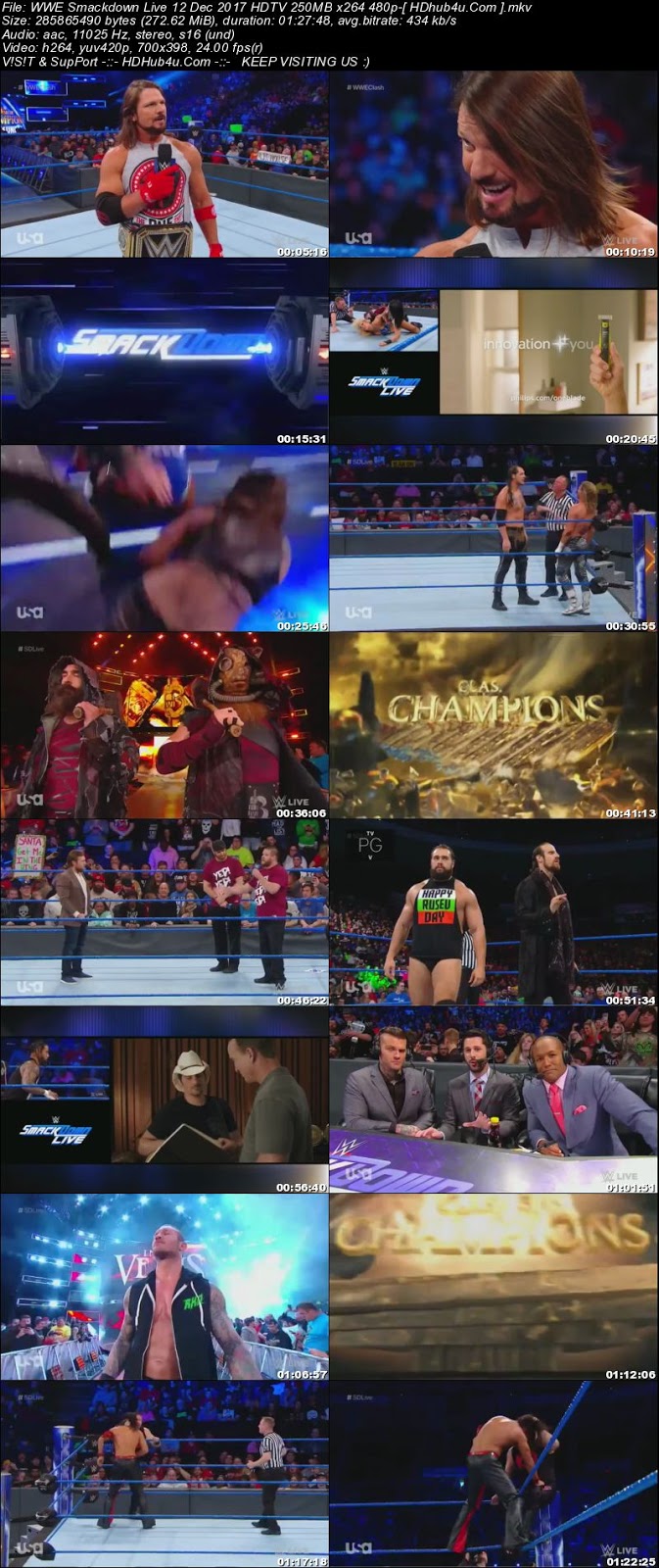 WWE Smackdown Live 12th December 2017 480p HDTV 250MB Download