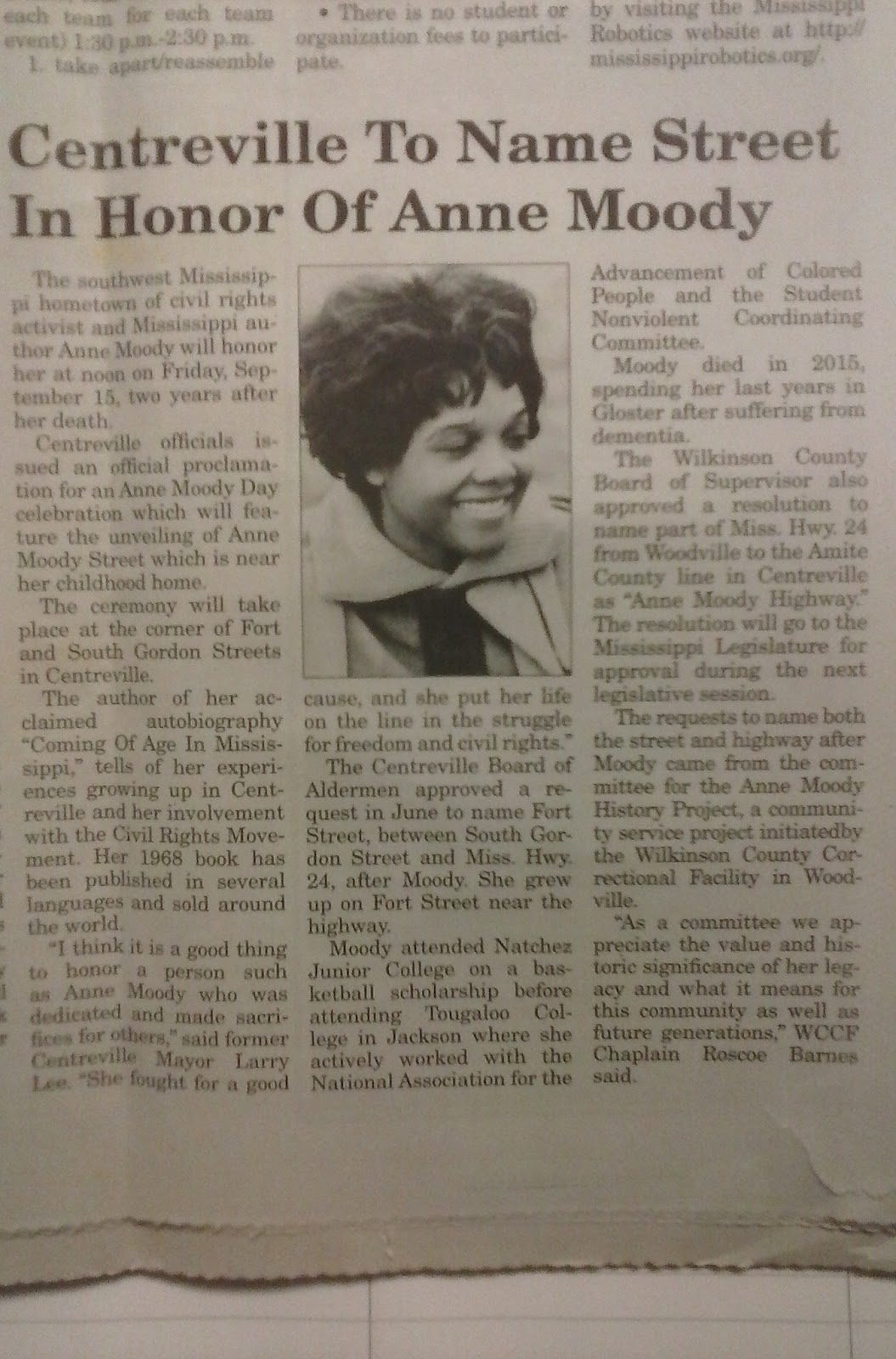 Roscoe Reporting Woodville newspaper publishes two stories leading up