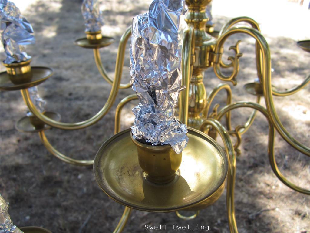 Swell Dwelling Paint your brass chandelier white!